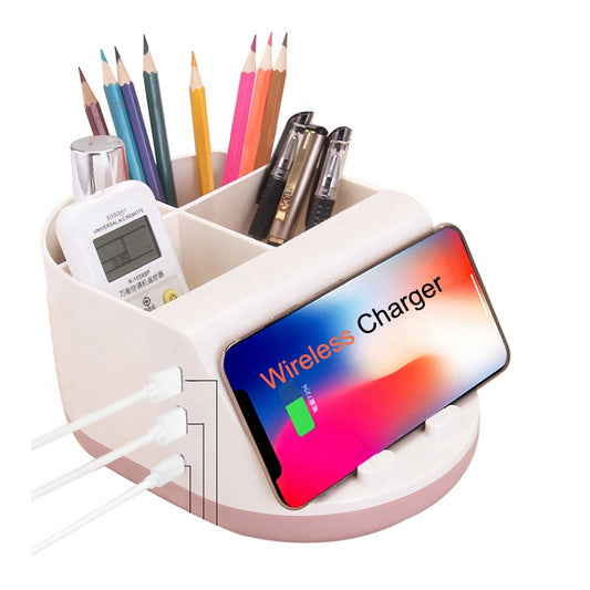 Cell Phone Organizer 2 USB Ports & Wireless Charging