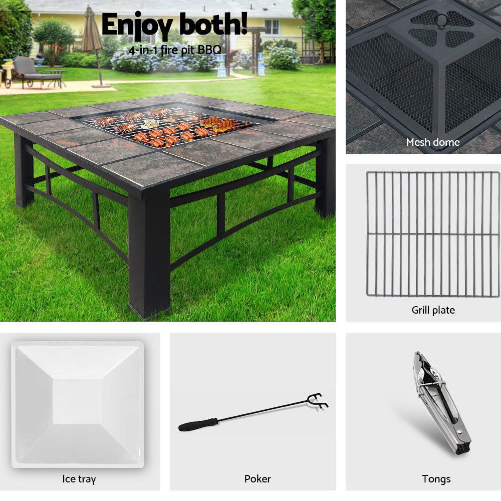 Fire Pit BBQ Grill Smoker Table