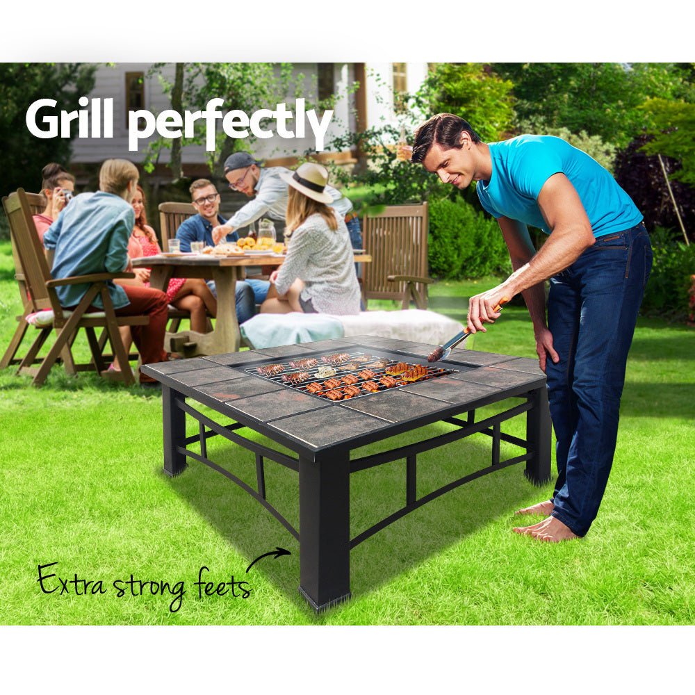 Fire Pit BBQ Grill Smoker Table